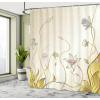 Ambesonne Cartoon Shower Curtain, Pug Dog in Bathtub Grooming Salon Service Shampoo Rubber Duck Pets in Style Image, Cloth Fabric Bathroom Decor Set with Hooks, 69″ W x 70″ L, Teal(Cream and Mustard)