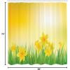 Ambesonne Cartoon Shower Curtain, Pug Dog in Bathtub Grooming Salon Service Shampoo Rubber Duck Pets in Style Image, Cloth Fabric Bathroom Decor Set with Hooks, 69″ W x 70″ L, Teal(Yellow and Green)