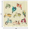 Ambesonne Cartoon Shower Curtain, Pug Dog in Bathtub Grooming Salon Service Shampoo Rubber Duck Pets in Style Image, Cloth Fabric Bathroom Decor Set with Hooks, 69″ W x 70″ L, Teal(Cream Orange)