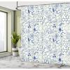 Ambesonne Cartoon Shower Curtain, Science Chemistry Geometry Math Nerd Geek and Genius Themed Design Art, Cloth Fabric Bathroom Decor Set with Hooks, 69″ W x 70″ L, Blue and Ivory