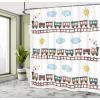 Ambesonne Cartoon Shower Curtain, Style Train and Tracklines on Sunny Day Hand Drawn Sun and Clouds Flowers, Cloth Fabric Bathroom Decor Set with Hooks, 69″ W x 70″ L, Chocolate Multicolor