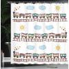 Ambesonne Cartoon Shower Curtain, Style Train and Tracklines on Sunny Day Hand Drawn Sun and Clouds Flowers, Cloth Fabric Bathroom Decor Set with Hooks, 69″ W x 70″ L, Chocolate Multicolor