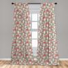 Ambesonne Cartoon Window Curtains, Poisonous Amanita Mushroom Pattern with Foliage and Berry Silhouettes, Lightweight Decor 2-Panel Set with Rod Pocket, Pair of – 28″ x 63″, Pale Sage Green White