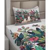 Ambesonne Cat Sheet Set, Romantic Date Night of Kitties Drinking Milkshake Cozy Night Scene Valentines, Fitted and Flat Sheet with Pillowcases Bedding Accent 4 Piece Set, King, Dark Blue Apricot(Teal Pink and Purple)
