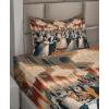 Ambesonne Cat Sheet Set, Romantic Date Night of Kitties Drinking Milkshake Cozy Night Scene Valentines, Fitted and Flat Sheet with Pillowcases Bedding Accent 4 Piece Set, King, Dark Blue Apricot(Petrol Blue and Orange)