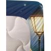 Ambesonne Cat Sheet Set, Romantic Date Night of Kitties Drinking Milkshake Cozy Night Scene Valentines, Fitted and Flat Sheet with Pillowcases Bedding Accent 4 Piece Set, King, Dark Blue Apricot(Night Blue Rose Apricot)