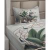Ambesonne Cat Sheet Set, Romantic Date Night of Kitties Drinking Milkshake Cozy Night Scene Valentines, Fitted and Flat Sheet with Pillowcases Bedding Accent 4 Piece Set, King, Dark Blue Apricot(Grey Green Pale Rust)