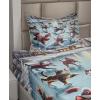 Ambesonne Cat Sheet Set, Romantic Date Night of Kitties Drinking Milkshake Cozy Night Scene Valentines, Fitted and Flat Sheet with Pillowcases Bedding Accent 4 Piece Set, King, Dark Blue Apricot(Soft Blue Burnt Orange)