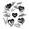 Ambesonne Feather Duvet Cover Set, Romantic Hearts with Wings Valentine’s Day Themed Sketch Style Love Image, Decorative 3 Piece Bedding Set with 2 Pillow Shams, Queen Size, Black and White