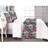 Ambesonne Floral Bed Runner Set, Rose Flowers and Leaves Pattern Vintage Valentine Romantic Ornament, Decorative Bedding Scarf and 2 Pillow Shams for Hotels Homes, King, Pastel Pink Hunter Green(Pastel Pink and Fern Green)