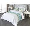 Ambesonne Floral Bed Runner Set, Rose Flowers and Leaves Pattern Vintage Valentine Romantic Ornament, Decorative Bedding Scarf and 2 Pillow Shams for Hotels Homes, King, Pastel Pink Hunter Green(Slate Brown and Blue Grey)
