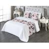 Ambesonne Floral Bed Runner Set, Rose Flowers and Leaves Pattern Vintage Valentine Romantic Ornament, Decorative Bedding Scarf and 2 Pillow Shams for Hotels Homes, King, Pastel Pink Hunter Green(Charcoal Grey Rose White)