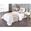 Ambesonne Floral Bed Runner Set, Rose Flowers and Leaves Pattern Vintage Valentine Romantic Ornament, Decorative Bedding Scarf and 2 Pillow Shams for Hotels Homes, King, Pastel Pink Hunter Green(Dark Magenta and Pale Khaki)