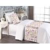 Ambesonne Floral Bed Runner Set, Rose Flowers and Leaves Pattern Vintage Valentine Romantic Ornament, Decorative Bedding Scarf and 2 Pillow Shams for Hotels Homes, King, Pastel Pink Hunter Green(Dark Magenta and Pale Khaki)