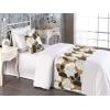 Ambesonne Floral Bed Runner Set, Rose Flowers and Leaves Pattern Vintage Valentine Romantic Ornament, Decorative Bedding Scarf and 2 Pillow Shams for Hotels Homes, King, Pastel Pink Hunter Green(Dark Khaki Charcoal Grey)