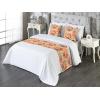 Ambesonne Floral Bed Runner Set, Rose Flowers and Leaves Pattern Vintage Valentine Romantic Ornament, Decorative Bedding Scarf and 2 Pillow Shams for Hotels Homes, King, Pastel Pink Hunter Green(Scarlet and Green Brown)