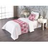 Ambesonne Floral Bed Runner Set, Rose Flowers and Leaves Pattern Vintage Valentine Romantic Ornament, Decorative Bedding Scarf and 2 Pillow Shams for Hotels Homes, King, Pastel Pink Hunter Green(Pale Fuchsia and Seafoam)