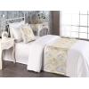 Ambesonne Floral Bed Runner Set, Rose Flowers and Leaves Pattern Vintage Valentine Romantic Ornament, Decorative Bedding Scarf and 2 Pillow Shams for Hotels Homes, King, Pastel Pink Hunter Green(Grey Yellow and Pale Mauve)