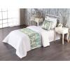 Ambesonne Floral Bed Runner Set, Rose Flowers and Leaves Pattern Vintage Valentine Romantic Ornament, Decorative Bedding Scarf and 2 Pillow Shams for Hotels Homes, King, Pastel Pink Hunter Green(Slate Brown and Blue Grey)