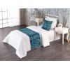 Ambesonne Floral Bed Runner Set, Rose Flowers and Leaves Pattern Vintage Valentine Romantic Ornament, Decorative Bedding Scarf and 2 Pillow Shams for Hotels Homes, King, Pastel Pink Hunter Green(Violet Blue and Sea Green)