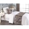 Ambesonne Floral Bed Runner Set, Rose Flowers and Leaves Pattern Vintage Valentine Romantic Ornament, Decorative Bedding Scarf and 2 Pillow Shams for Hotels Homes, King, Pastel Pink Hunter Green(Dark Taupe and Sand Brown)