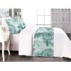 Ambesonne Floral Bed Runner Set, Rose Flowers and Leaves Pattern Vintage Valentine Romantic Ornament, Decorative Bedding Scarf and 2 Pillow Shams for Hotels Homes, King, Pastel Pink Hunter Green(Pale Teal and Almond Green)