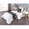 Ambesonne Floral Bed Runner Set, Rose Flowers and Leaves Pattern Vintage Valentine Romantic Ornament, Decorative Bedding Scarf and 2 Pillow Shams for Hotels Homes, King, Pastel Pink Hunter Green(Pastel Brown Cream Grey)