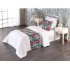 Ambesonne Floral Bed Runner Set, Rose Flowers and Leaves Pattern Vintage Valentine Romantic Ornament, Decorative Bedding Scarf and 2 Pillow Shams for Hotels Homes, King, Pastel Pink Hunter Green(Pastel Pink and Fern Green)