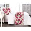 Ambesonne Floral Bed Runner Set, Rose Flowers and Leaves Pattern Vintage Valentine Romantic Ornament, Decorative Bedding Scarf and 2 Pillow Shams for Hotels Homes, King, Pastel Pink Hunter Green(Dark Coral Fawn and Sepia)