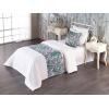 Ambesonne Floral Bed Runner Set, Rose Flowers and Leaves Pattern Vintage Valentine Romantic Ornament, Decorative Bedding Scarf and 2 Pillow Shams for Hotels Homes, King, Pastel Pink Hunter Green(Pale Teal and Sky Blue)