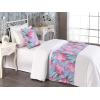 Ambesonne Floral Bed Runner Set, Rose Flowers and Leaves Pattern Vintage Valentine Romantic Ornament, Decorative Bedding Scarf and 2 Pillow Shams for Hotels Homes, King, Pastel Pink Hunter Green(Pale Fuchsia and Sea Green)