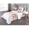 Ambesonne Floral Bed Runner Set, Rose Flowers and Leaves Pattern Vintage Valentine Romantic Ornament, Decorative Bedding Scarf and 2 Pillow Shams for Hotels Homes, King, Pastel Pink Hunter Green(Lavender Blue and Pale Salmon)
