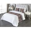 Ambesonne Floral Bed Runner Set, Rose Flowers and Leaves Pattern Vintage Valentine Romantic Ornament, Decorative Bedding Scarf and 2 Pillow Shams for Hotels Homes, King, Pastel Pink Hunter Green(Dark Taupe and Sand Brown)