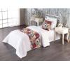 Ambesonne Floral Bed Runner Set, Rose Flowers and Leaves Pattern Vintage Valentine Romantic Ornament, Decorative Bedding Scarf and 2 Pillow Shams for Hotels Homes, King, Pastel Pink Hunter Green(Dark Coral Sage Green)