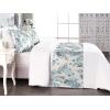 Ambesonne Floral Bed Runner Set, Rose Flowers and Leaves Pattern Vintage Valentine Romantic Ornament, Decorative Bedding Scarf and 2 Pillow Shams for Hotels Homes, King, Pastel Pink Hunter Green(Pale Cadet Blue and White)