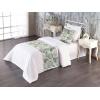 Ambesonne Floral Bed Runner Set, Rose Flowers and Leaves Pattern Vintage Valentine Romantic Ornament, Decorative Bedding Scarf and 2 Pillow Shams for Hotels Homes, King, Pastel Pink Hunter Green(Pale Teal and Peacock Green)