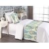Ambesonne Floral Bed Runner Set, Rose Flowers and Leaves Pattern Vintage Valentine Romantic Ornament, Decorative Bedding Scarf and 2 Pillow Shams for Hotels Homes, King, Pastel Pink Hunter Green(Slate Brown and Blue Grey)