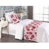 Ambesonne Floral Bed Runner Set, Rose Flowers and Leaves Pattern Vintage Valentine Romantic Ornament, Decorative Bedding Scarf and 2 Pillow Shams for Hotels Homes, King, Pastel Pink Hunter Green(Dark Coral Fawn and Sepia)