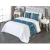 Ambesonne Floral Bed Runner Set, Rose Flowers and Leaves Pattern Vintage Valentine Romantic Ornament, Decorative Bedding Scarf and 2 Pillow Shams for Hotels Homes, King, Pastel Pink Hunter Green(Violet Blue and Sea Green)