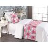 Ambesonne Floral Bed Runner Set, Rose Flowers and Leaves Pattern Vintage Valentine Romantic Ornament, Decorative Bedding Scarf and 2 Pillow Shams for Hotels Homes, King, Pastel Pink Hunter Green(Pale Fuchsia and Seafoam)