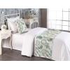 Ambesonne Floral Bed Runner Set, Rose Flowers and Leaves Pattern Vintage Valentine Romantic Ornament, Decorative Bedding Scarf and 2 Pillow Shams for Hotels Homes, King, Pastel Pink Hunter Green(Pale Teal and Peacock Green)