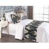 Ambesonne Floral Bed Runner Set, Rose Flowers and Leaves Pattern Vintage Valentine Romantic Ornament, Decorative Bedding Scarf and 2 Pillow Shams for Hotels Homes, King, Pastel Pink Hunter Green(Pastel Brown Cream Grey)