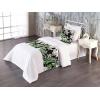 Ambesonne Floral Bed Runner Set, Roses Lavender Eucalyptus Watercolor Valentine’s Day Romantic Concept, Decorative Bedding Scarf and a Pillow Sham for Hotels Homes, Twin, Purple Grey and Off White(Fern Green Pale Mauve)