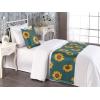 Ambesonne Floral Bed Runner Set, Roses Lavender Eucalyptus Watercolor Valentine’s Day Romantic Concept, Decorative Bedding Scarf and a Pillow Sham for Hotels Homes, Twin, Purple Grey and Off White(Orange Teal Brown)