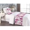 Ambesonne Floral Bed Runner Set, Roses Lavender Eucalyptus Watercolor Valentine’s Day Romantic Concept, Decorative Bedding Scarf and a Pillow Sham for Hotels Homes, Twin, Purple Grey and Off White(Dark Magenta White)