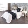 Ambesonne Floral Bed Runner Set, Roses Lavender Eucalyptus Watercolor Valentine’s Day Romantic Concept, Decorative Bedding Scarf and a Pillow Sham for Hotels Homes, Twin, Purple Grey and Off White(Blue Grey and Dark Magenta)