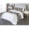 Ambesonne Floral Bed Runner Set, Roses Lavender Eucalyptus Watercolor Valentine’s Day Romantic Concept, Decorative Bedding Scarf and a Pillow Sham for Hotels Homes, Twin, Purple Grey and Off White(Pale Orange Teal Brown)