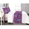 Ambesonne Floral Bed Runner Set, Roses Lavender Eucalyptus Watercolor Valentine’s Day Romantic Concept, Decorative Bedding Scarf and a Pillow Sham for Hotels Homes, Twin, Purple Grey and Off White(Purple Olive Green)