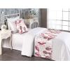 Ambesonne Floral Bed Runner Set, Roses Lavender Eucalyptus Watercolor Valentine’s Day Romantic Concept, Decorative Bedding Scarf and a Pillow Sham for Hotels Homes, Twin, Purple Grey and Off White(Dried Rose Pale Ruby)