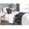 Ambesonne Floral Bed Runner Set, Roses Lavender Eucalyptus Watercolor Valentine’s Day Romantic Concept, Decorative Bedding Scarf and a Pillow Sham for Hotels Homes, Twin, Purple Grey and Off White(Blue Grey and Dark Magenta)